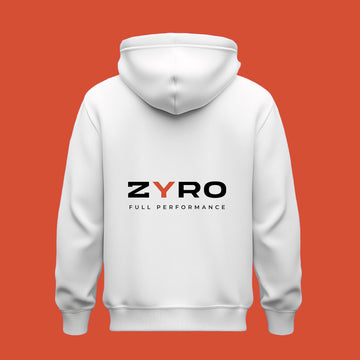 ZYRO Energy Hoodie -White with Orange