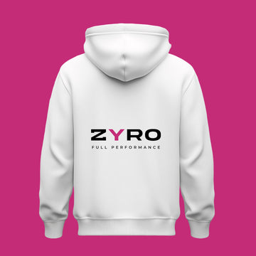 ZYRO Energy Hoodie -White with Pink